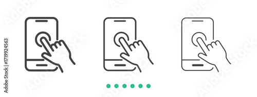 Touchscreen icon. Thin line icon vector