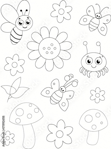 set of funny cartoon animals