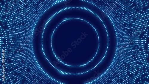 Dynamic Blue Digital Audio Visualizer Loop With Futuristic Tunnel Effect,deep Blue Tech Abstract Digital Art Background,cyber Security Modern Digital Technology Wallpaper,cosmic Tunnel Minimalist