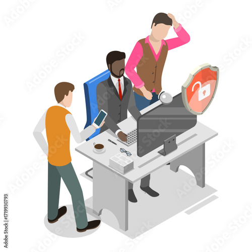 3D Isometric Flat Vector Illustration of Home Securitis, CCTV Equipment. Item 2