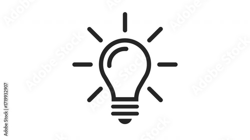 Light Bulb icon, Creative idea, Innovation and inspiration icon video