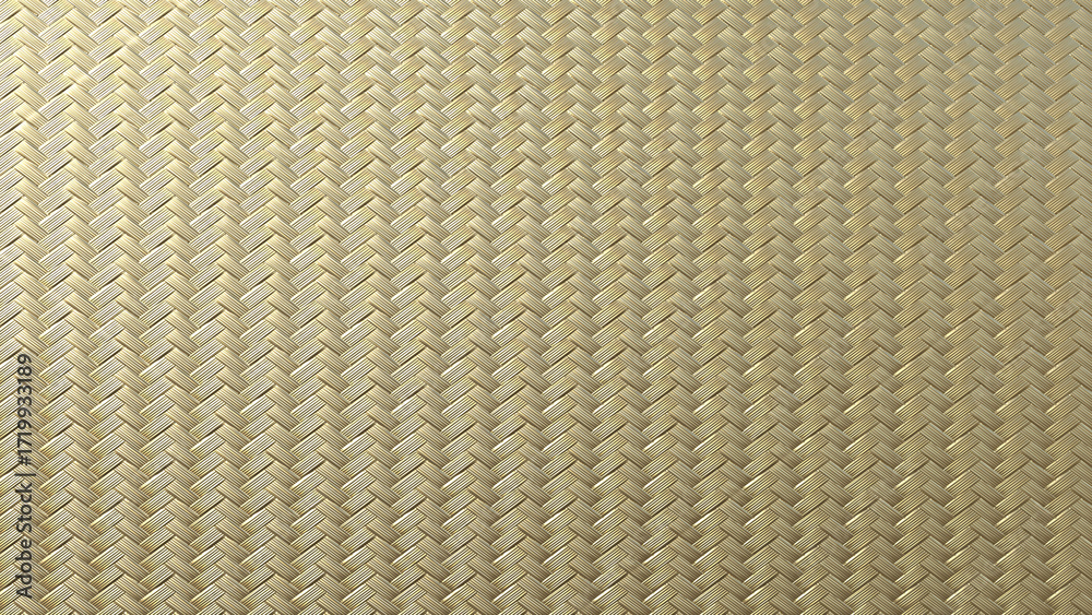 Fototapeta premium Detailed close up view of woven natural fiber texture with golden tones ideal for backgrounds or design elements