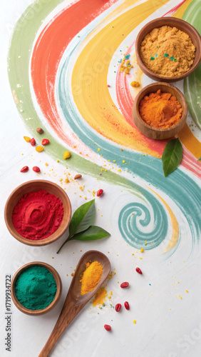 Wallpaper Mural Colorful Powder and Spices Abstract Festival Background Torontodigital.ca