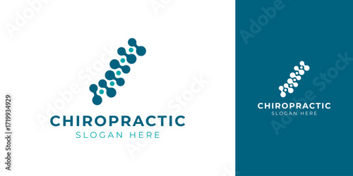 Chiropractic Logo with Abstract Backbone Vector Design