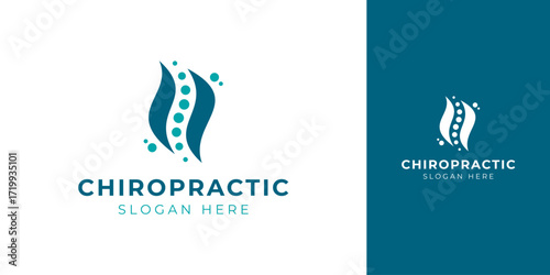 Chiropractic Logo with Abstract Backbone Vector Design