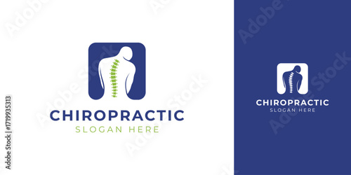 Chiropractic Logo with Abstract Backbone Vector Design