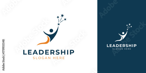 Leadership Logo with Abstract Human Figure Vector Design