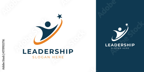 Leadership Logo with Abstract Human Figure Vector Design