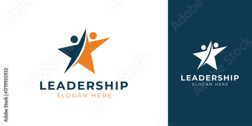 Leadership Logo with Abstract Human Figure Vector Design