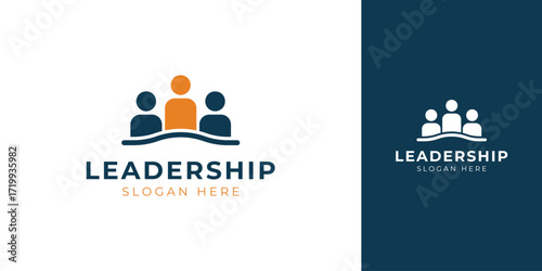 Leadership Logo with Abstract Human Figure Vector Design