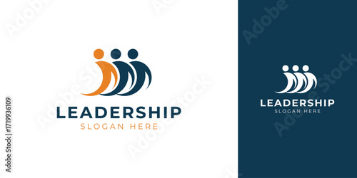 Leadership Logo with Abstract Human Figure Vector Design