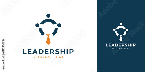 Leadership Logo with Abstract Human Figure Vector Design