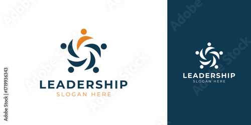 Leadership Logo with Abstract Human Figure Vector Design