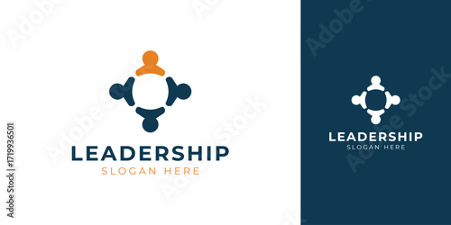 Leadership Logo with Abstract Human Figure Vector Design