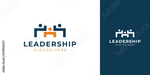 Leadership Logo with Abstract Human Figure Vector Design