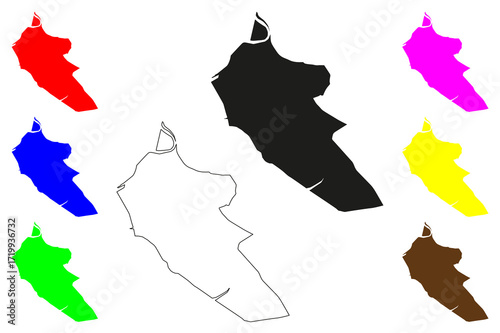 Perai city (Malaysia) map vector illustration, scribble sketch Perai map