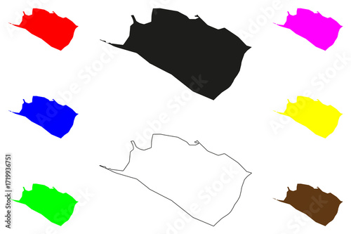 Penampang city (Malaysia) map vector illustration, scribble sketch Pekan Penampang or Majlis Perbandaran Penampang map