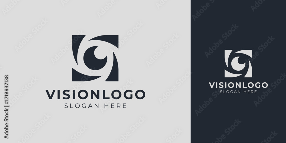 Fototapeta premium Vision Logo with Abstract Eye Lens Vector Design