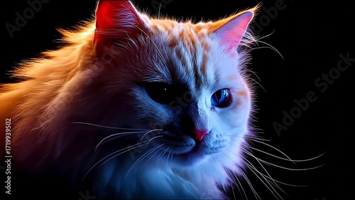 Colorful cat portrait