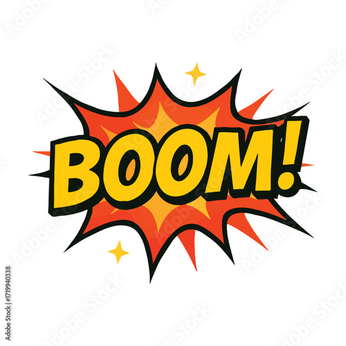 Comic Boom Explosion Pop Art Text Effect Icon