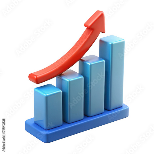 Vibrant 3d bar graph with rising red arrow shows positive growth and success isolated on transparent background Free Download Vibrant 3d bar graph with rising red arrow shows positive growth and success isolated on transparent background - GFXLoad