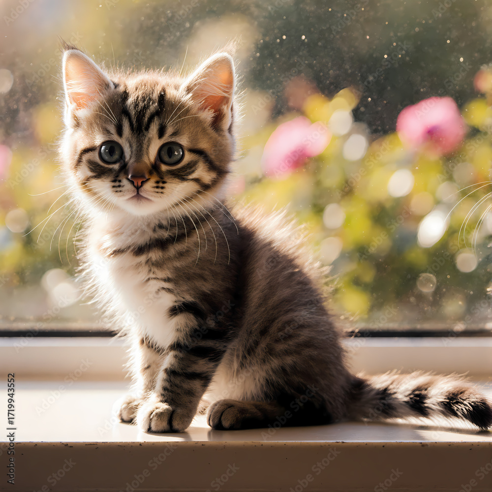 Naklejka premium Golden Whiskers in Sunlight