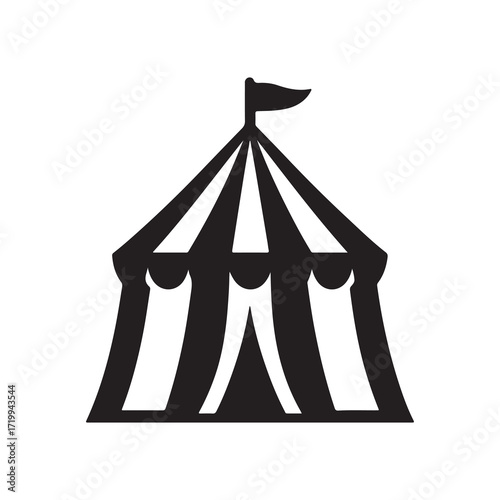 Circus Tent Silhouette Icon Vector Illustration