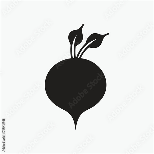 beetroot icon silhoutte vector style with white background.