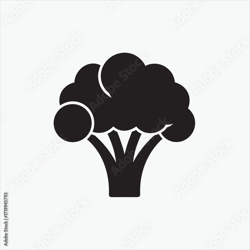 broccoli icon silhoutte vector style with white background