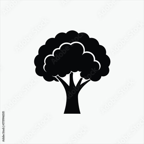  tree icon silhoutte vector style with white background