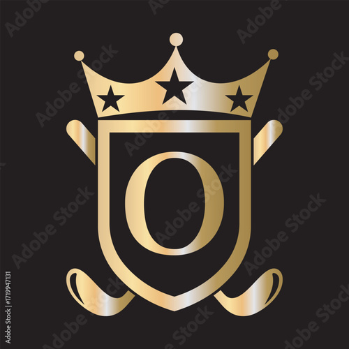 Initial Golf Logo combine with letter O vector template	