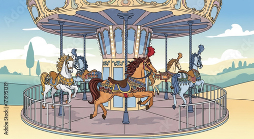 carousel with horses