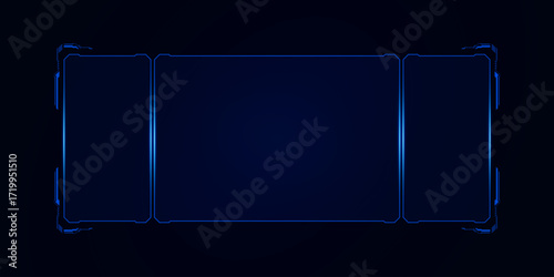 Sci fi futuristic user interface, HUD template frame design, Technology abstract background	
