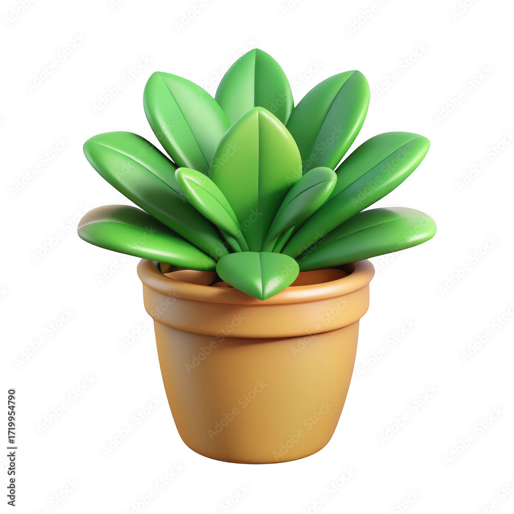 Obraz premium Vibrant green potted plant with lush foliage for home and office decor isolated on transparent background