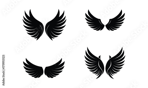 Angel Wings Silhouette Set