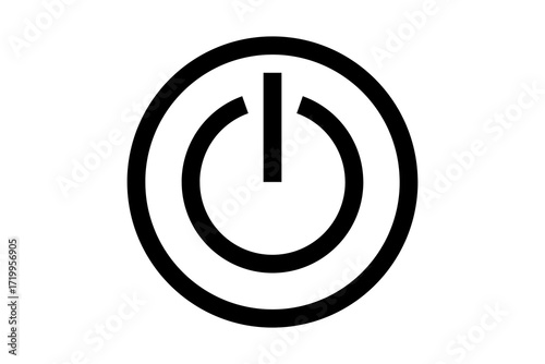Power button icon for use in posts, stores, and corporate materials. Versatile power button for visual communication in companies, businesses, and social media.