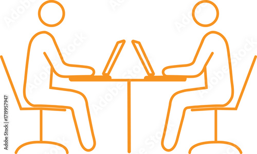 Collaborative Teamwork Two Individuals Working Together on Laptops