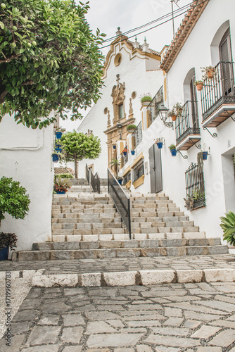old town of Estepona, white village of Andalucían costa, Costa del Sol, Spain