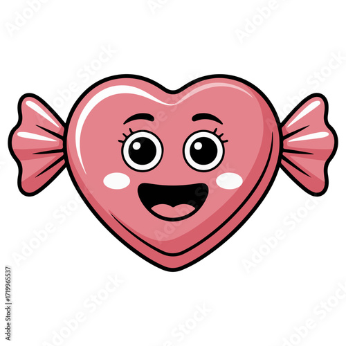 An adorable candy heart with a happy face