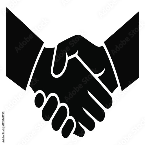 Symbolic handshake illustration representing agreement and partnership
