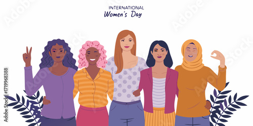 Diverse group of women celebrating international women s day with unity and strength