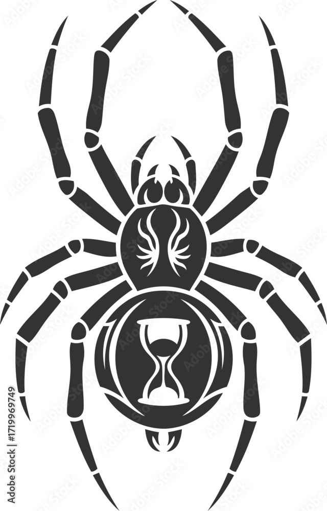 Obraz premium Black widow spider vector logo silhouette