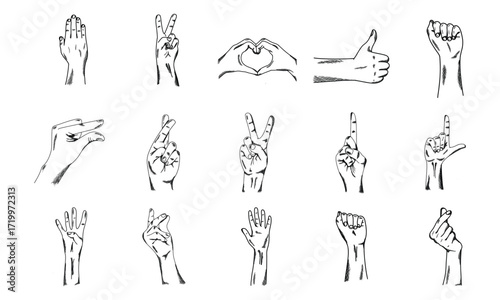 Sketch of a hand with fingers extended, palm facing forward.