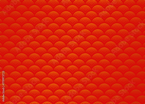 Chinese or japan festive red and gold wave seamless pattern background