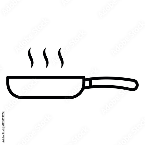 Frying Pan Icon – Vector Illustration of Kitchen Cooking Tool