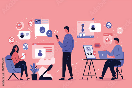Modern Workplace Communication Connected Professionals Online