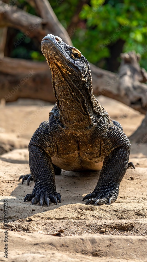 Obraz premium Komodo dragon looking upward