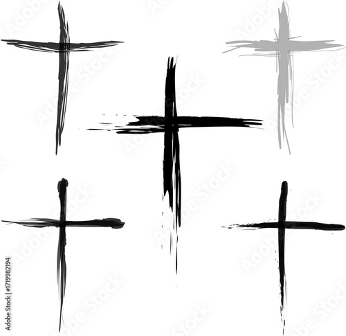 Croci stilizzate disegno a mano