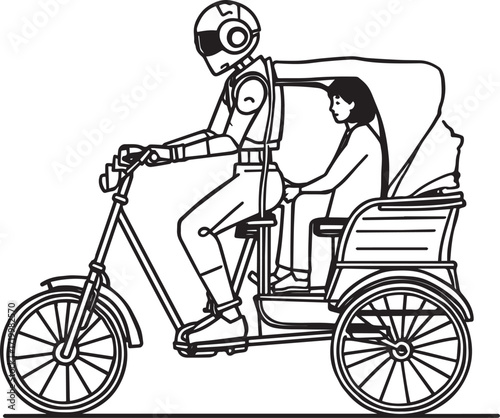 A diverse set of vector illustrations showing robots in creative, caregiving, coding, farming, and transport roles. EPS-ready line art for education, innovation, and future lifestyle themes.