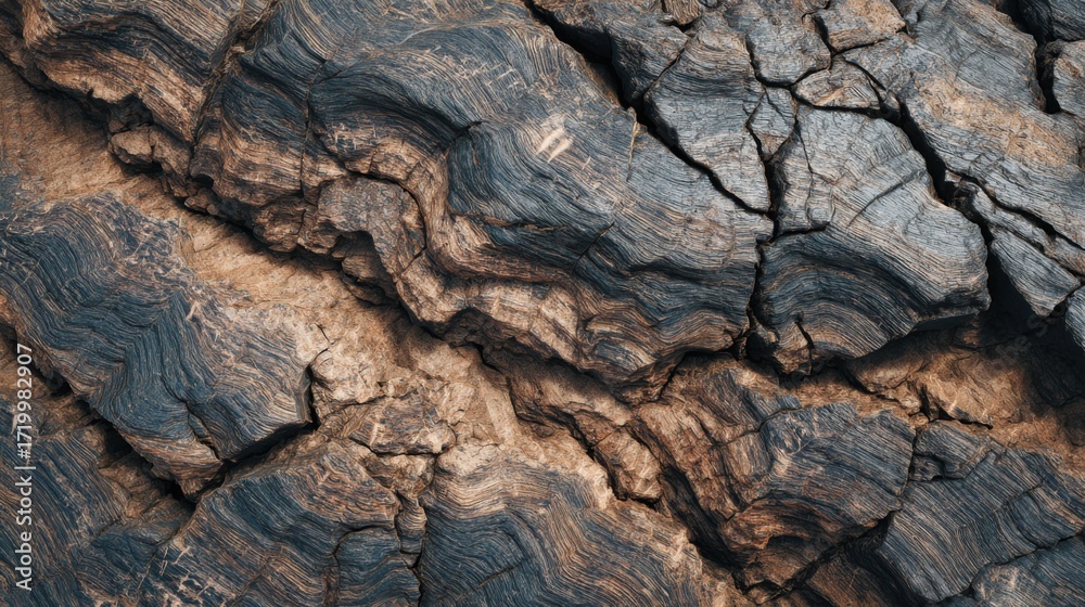 Obraz premium dark brown cracked stone texture